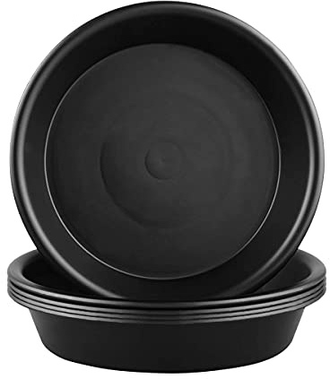 LIKOSO Soucoupe Pot Fleur 32CM Noir en Plastique Pots de Fleurs Lot de 5 Soucoupes - pour Plantes d'intérieur et d'extérieur