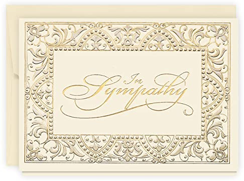 The Gallery Collection, 5 Count Card Pack, Sympathy Cards with Pearl Lined Envelopes (Elegant Sympathy)