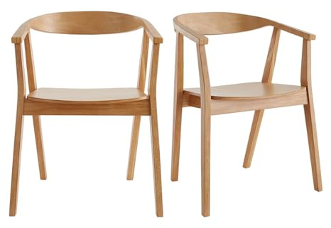 Miliboo Chaises scandinaves en Bois Clair Massif (Lot de 2) Bahia