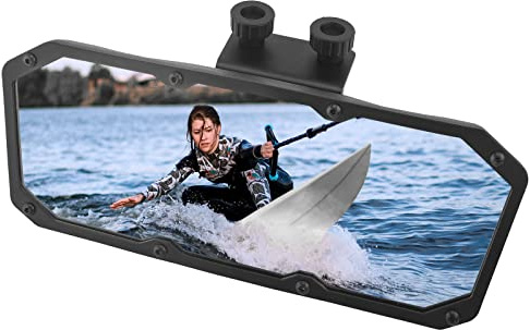 Funnywhale Miroir de bateau 10,2 x 27,9 cm pour bateaux de ski, ponton, bateau, sports nautiques, wakeboard, surf avec cadres de pare-brise de 1 à 2,9 cm