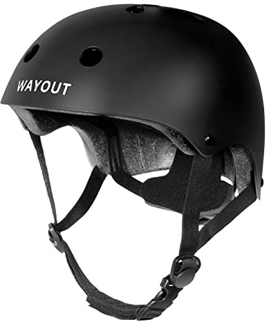 Wayout Sports - Casco Deportivo Unisex - Jóvenes y Adultos (Large, Negro)