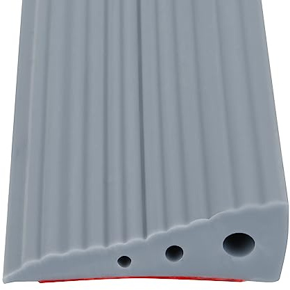 Perfil de Compensación y Transición Autoadhesivo, Rampa de Umbral de Silicona para Sillas de Ruedas, Aberturas de Puertas y Baño (Gris C, 6,5 x 2,5)