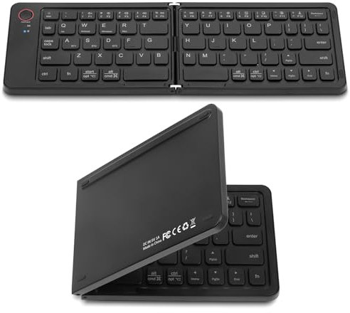 Aolso Teclado Plegable Bluetooth Inalámbrico Portátil Ultra Delgado con Teclado Numérico - Tamaño de Bolsillo con Teclas Numéricas