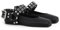 CAGLGLZ Mary Jane Ballerinas für Damen, quadratischer Zehenbereich, Nieten, Knöchelschnalle, Riemen, bequeme, elegante Ballerina-Schuhe, Schwarz, 37 EU