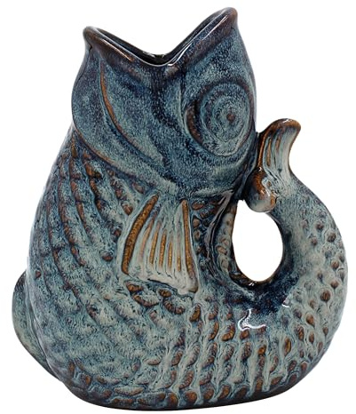 Lesser & Pavey Fish Jug Vase 17cm | Ceramic or Glass for Kitchen Use | Beautiful Cream or Milk Jug for Daily Needs | Versatile Water Jug for Home Decoration