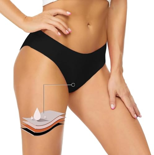 Bas de Maillot de Bain Menstruel Femme et Adolescente Culotte de Bain Menstruelle Flux Moyen Taille Haute Vintage Bas de Bikini Culotte Gainante Ventre Maillot de Bain Menstruel Adolescente