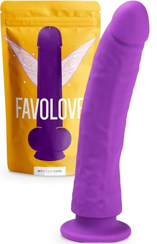 MySecretCase Dildo Silicone Realistico 19cm - Dildo Di Gomma Con Ventosa, Dildi Realistici, Pene Realistico Sextoys, Falli Realistici In Silicone, Fallo Realistico Silicone Morbido (Viola)