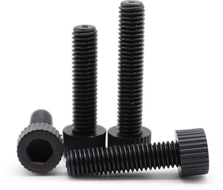 KSeSii Lot de 5 à 50 vis à tête creuse hexagonale en nylon noir M3 M4 M5 M6 M8, boulon moleté en plastique, longueur : 5 à 60 mm(M4 40mm - 20Pcs)