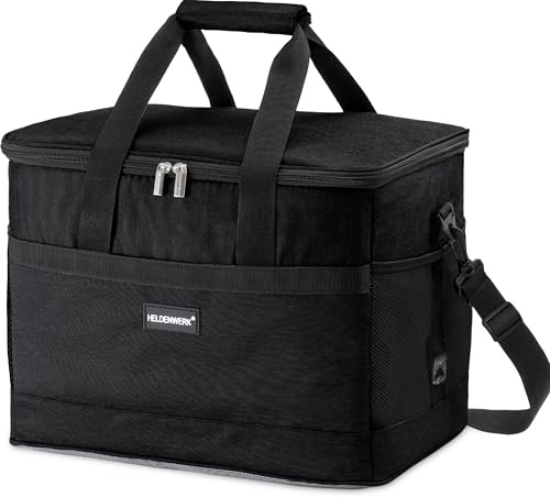 HELDENWERK Kühltasche groß 33L faltbar – Kühlbox bis zu 12h Kühlleistung auslaufsicher & wasserdicht – Thermotasche, Picknicktasche, Lunchtasche, Isoliertasche mit 7 Fächern – verstärkter Boden