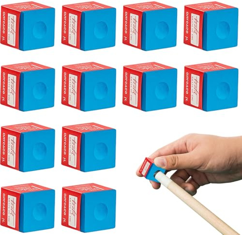 DvBCNMe 12 Stück Billard Kreide, Billard Queue, 2.2x2.2x2.2cm Billard ZubehöR, Profi,Billard Kreide ZubehöR,Billard Kreide ZubehöR Blau, rutschfeste Und Langlebige Kreide, Einfache Lagerung