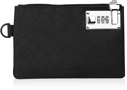 Money Bags, Travel Safe Bag Waterproof Safe Storage Pouch Document Bag Lockable Security Wallet with 3 Digit Code for Credit Card Cash Travel Passports Holder