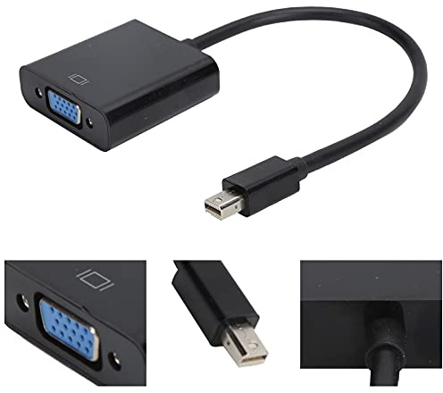 lvifloae Mini DP Male to VGA Female Adapter Converter Cable, DP Display Port to VGA Male to Female Adapter ABS for ThinkPad PC Computer, No Driver Required with Advanced IC Chip