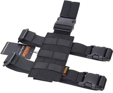 EXCELLENT ELITE SPANKER Étui de Jambe tombante Tactique Plateforme de Jambe tombante réglable Module Molle Sac Universel pour Jambe Gauche/Droite(Noir)