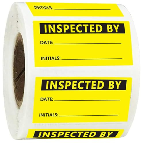 5,1 x 2,5 cm inspectées par des autocollants, étiquettes d'inventaire de contrôle de qualité pour entreprise, manutention, expédition, entrepôt, organisation, contrôle de la qualité, 500 pièces par