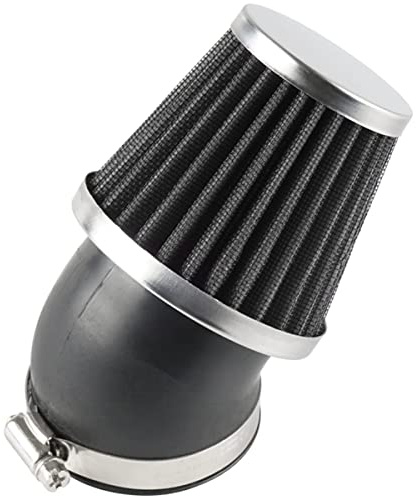 Evermotor 45/46/47 mm Universal 45° Gummigrenrör Dubbelskikt Stål Sport Luftfilter Motorcykel Luftfilter Skoter ATV Moped Skoter Svart