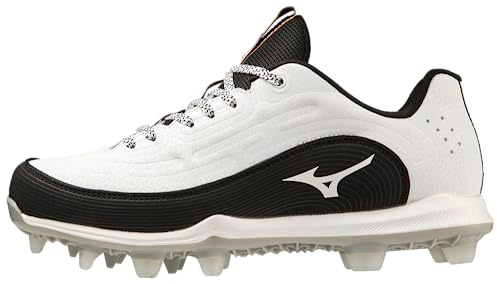 Mizuno 9-Spike Advanced Finch Elite 6 Low Women's TPU Molded Softball Cleat | White-Black| US Womens 7