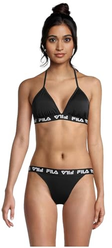 FILA Bikini a Triangolo Split, Nero, M Donna
