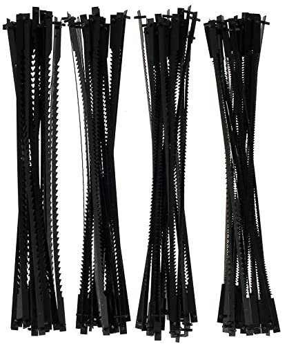 Retrok 80 Hojas de Sierra de Marquetería de 127 mm Con Pasador - 10/15/18/24 Dientes, Acero Al Carbono - Para Madera, Espuma y Plástico