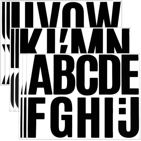 YQQYG 102 Stück Buchstaben Aufkleber, 10 cm Schwarz Große Alphabet Aufkleber Vinyl Alphabet Selbstklebende Buchstaben Abziehbilder für Poster Pinnwände Klassenzimmer Heimdekoration