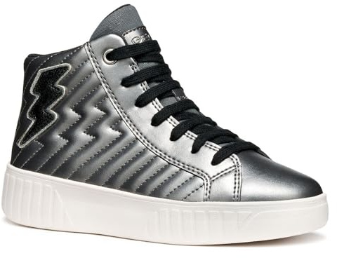 Geox J MIKIROSHI Girl Zapatillas DK Silver, 35 EU, Dk Silver, 35 EU