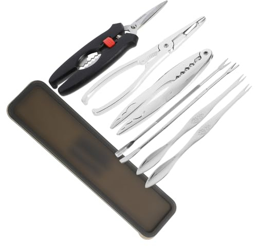 GARVALON Set di Pinza e Estrarre Carne in Acciaio Inossidabile per Crostacei per Aprire Gusci di Granchio Forbici e Strumenti per Mangiare Frutti di Mare