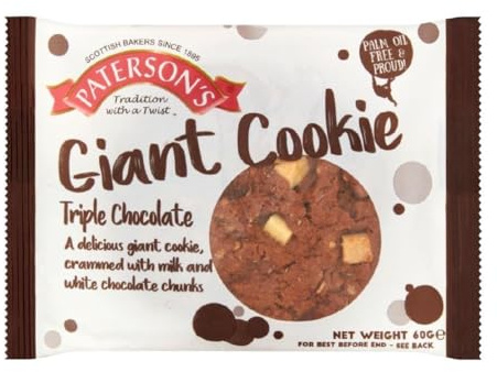 Paterson's Giant Triple Chocolate Cookie 60g (Pack of 18)