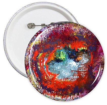 DIYthinker Peinture à l'huile coloré Art Paysage Abstrait Illustration Motif Broches Rondes Badge Button Vêtements Décoration Cadeau 5 pcs L