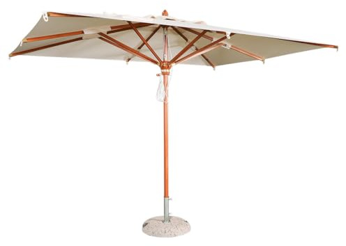 Ombrellone da Giardino 3x4 Professionale a Palo Centrale in Legno. Ombrellone Antivento con Telo Idrorepellente 100% Acrilico. Stecche intercambiabili
