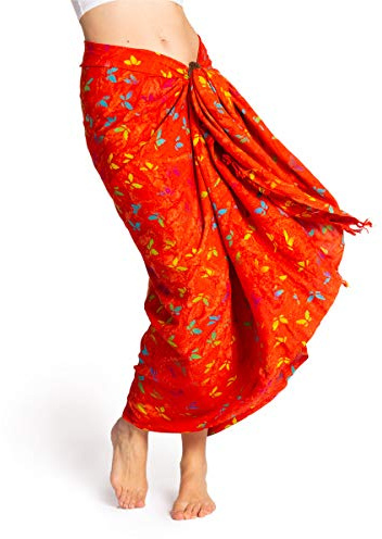 PANASIAM Sarong B503 red butterfly, L