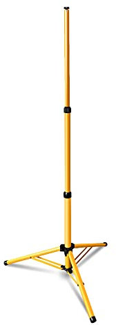 Tubiaz Trépied de chantier, trépied télescopique, spot LED, trépied en acier, lampe de travail, jaune, support pour 1 projecteur, hauteur réglable jusqu'à 1,60 m (support individuel)