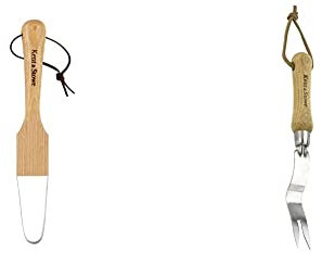 Kent & Stowe Unkrautschlinge – Unkrautjäter aus stabilem Edelstahl zum Durchpflügen, 32 cm & Hand Wurzelstecher – Unkrautstecher aus Edelstahl für Gras- und Erdflächen, 30 cm