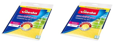 Vileda Actifibre Cloth for Cleaning Glass – Yellow (Pack of 2)