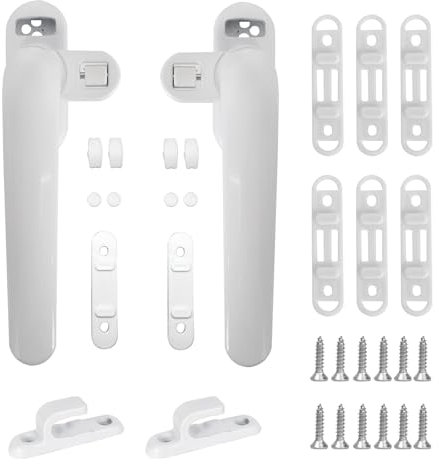 2 Pieza Manilla para Ventana, Manija de Ventana de Aleación de Aluminio, Manijas de Ventanas Interiores, Manija de Aluminio Macizo, Adecuado para la Mayoría de las Ventanas Estándar (Blanco)