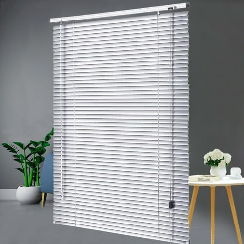 SANJIAOJIA Veneziana in Alluminio Argento,Persiane Veneziane in Metallo Alluminio Lamelle 25mm,Tende Oscuranti Orizzontali per Finestre Casa/Balcone,Personalizzate,Larghezza × Altezza (120cm x 260cm)