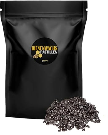 Ubswax Pastiglie di Cera d'api per Fai da Te – Profumo Naturale di Cera d'api, Versatile per Candele, Cosmetici e Sabbia per Candele (Nero, 1000g)