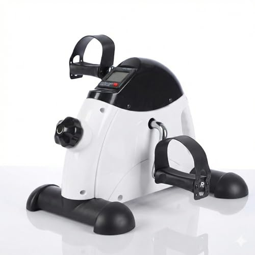 NK Pedales Estáticos, Ejercitador de Pedal para Entrenamiento de Brazos y Piernas, Niveles de Resistencia Regulables, Pantalla LCD