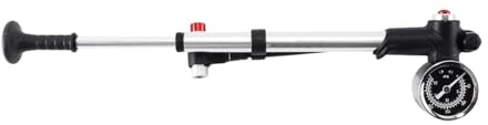 Qury Pompe à vélo haute pression 300 PSI en alliage portable avec jauge pour fourche choc pneu scooter électrique, argent