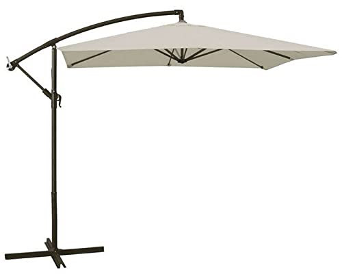 LIFE IS Ombrellone da Giardino a Palo Laterale Misura 2 x 3 m. Palo in acciaio. Apertura a manovella. Stecche in acciaio. Tessuto poliestere. Camino Antivento. Base a Croce.