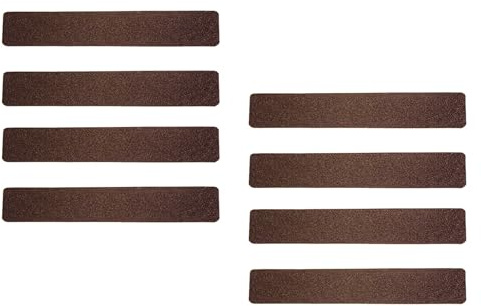 ONTWIE Tiras Antideslizantes de 2 x 12 Pulgadas, Cinta de Seguridad Marrón, Escaleras Antideslizantes Pisos de Madera 8 Piezas