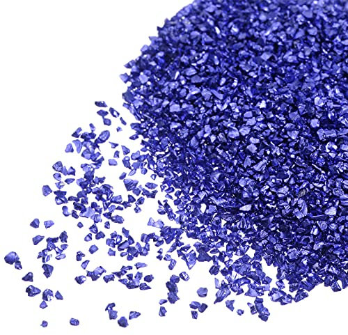 sourcing map 20g zerkleinerte Glassplitter 1-3mm unregelmäßiges metallisches klobiges glitzerndes Glas zum Basteln DIY Schmuck Vasenfüller Epoxidharz Dekoration Blau