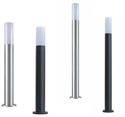 Dopastore Lampada da Terra Per Esterno Con Attacco E27 Lampione Moderno Nero e Argento IP65 Per Giardino Sentieri Terrazza (100 cm, Nero)