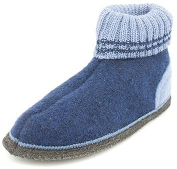 kitz-pichler Zapatillas altas Ötz para hombre y mujer | de pura lana virgen - suela de fieltro- zapatillas cálidas, Inkblu Atlantic, 41 EU