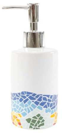 Seifenspender aus Keramik, bunt, Design: Barcelona, Zubehör für Bad oder Küche, 17 cm