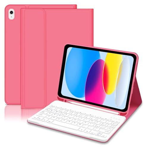 Lielax Tastiera iPad 10 Generazione 10.9 2022/(A16) 11 Generazione 11 2025 con Custodia, Italiano QWERTY Rimovibile Tastiera ipad 10,9/11, Slim Cover ipad 10 Generazione con tastiera, Rosa
