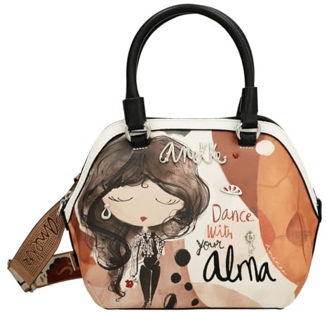 Anekke Bolso Bowling Grande - Gran Capacidad | Bandolera y Asas de Mano - Medidas: 32x22x11 cm - Accesorios y Complementos Mujer