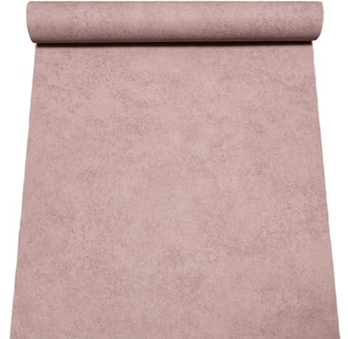 SOPHIE LAURENCE Dusky Pink Mauve Wallpaper Plain Thick Free Match, Bedroom Vinyl Deco Print Wall Art Non Pasted Strippable Wall Covering Panels Solid Sheet Washable (Full Roll)