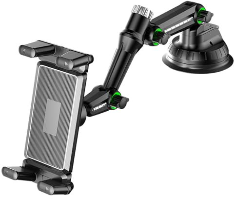 Diogeynu Support de tablette de voiture avec bras ventouse étendu, pliable, pour camion et véhicule, rotation à 360 degrés