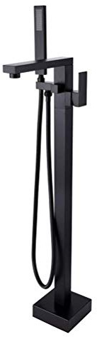 BOSHYUM Robinet de Baignoire sur Pied carré avec Bec verseur et Robinet de Douche à Fixation au Sol