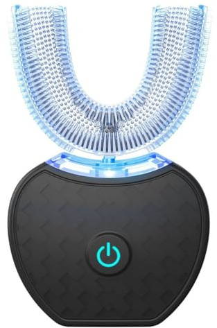 Brosse À Dents Automatique SensePro Brosse À Dents Électrique À De U Pour Adulte Nettoyage Profond 360° (Noir)