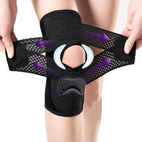 YwuLy Kniebandage Meniskus für Damen und Herren, kniebandage meniskus, Knieschmerzlinderung, Knieban dage verstellbare Arthritis, Laufen, Meniskusriss, Wandern, Sport (L)